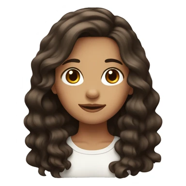 girl with wavy dark brown hair and brown eyrs sticker