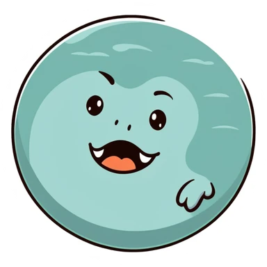 full moon with a yawning sleepy face and droopy eyes sticker