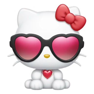 Hello kitty wearing heart sunglasses  sticker