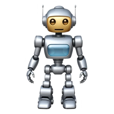 silver robot walking sticker