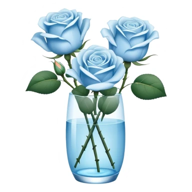 Light blue roses in vase sticker