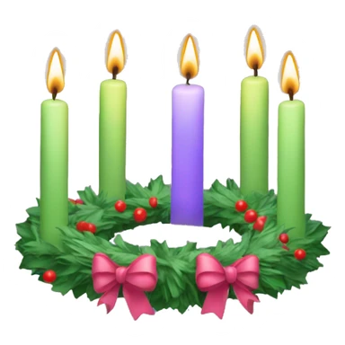 Advent Wreath four candles and bow with one candle lighted and others not  sticker