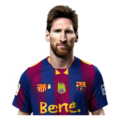 Lionel Messi fluffy mullet Barcelona jersey 19 sticker