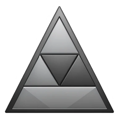2D triangle with squares stacking up inside to demonstrate a bureaucratic system (all black and white) sticker