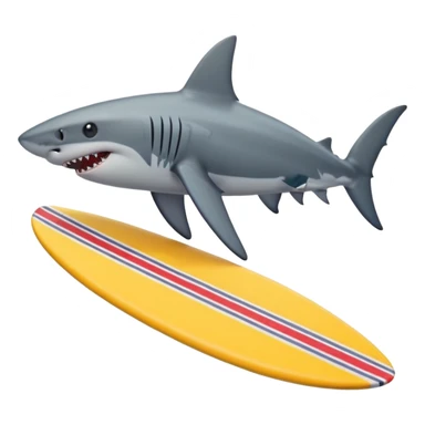 Shark riding a surfboard  sticker