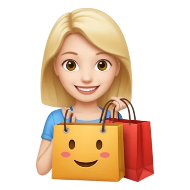 Lady with shopping bag sticker