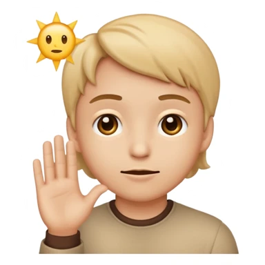 🤔this emoji with an innocent suspicious but also smirking 😏 expression looking up, but with that same hand sticker