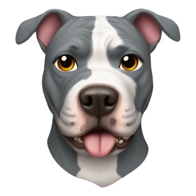 Grey pit bull with a dinosaur mask  sticker