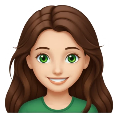 brunnete girl with long hair and lazy green eyes sticker