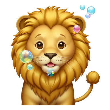  lion blowing bubbles sticker
