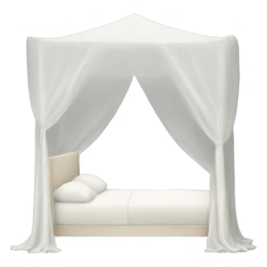 White  silk canopy bed  sticker