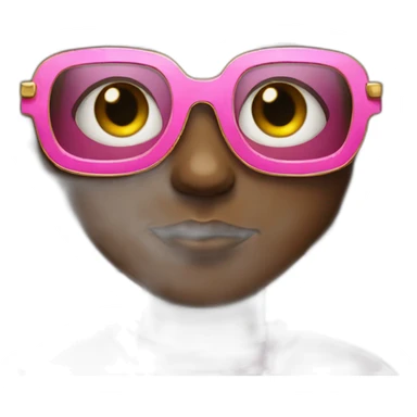 Afro boy with a golden chain and pink glasses  sticker