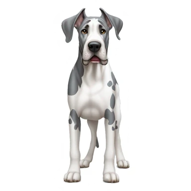 Gray and white harlequin Great Dane standing sticker