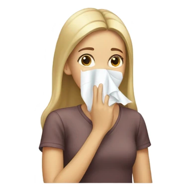 Girl blowing her nose sticker