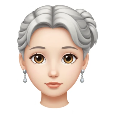 Silver earrings cute sticker