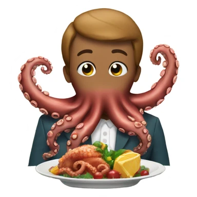 Eating an octopus for christmas dinner  sticker