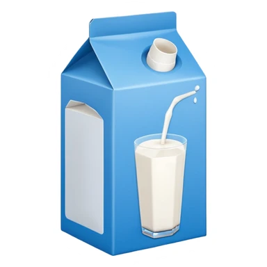 milk carton, simple and cute, white and blue sticker