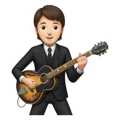 Paul McCartney playing guitar black suit sticker