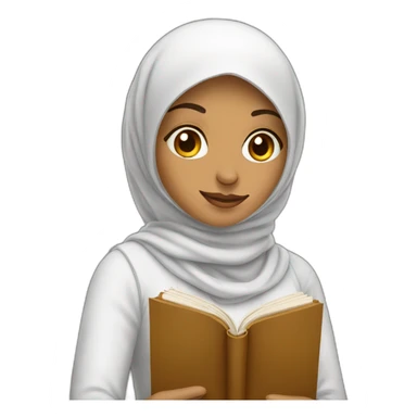 muslim woman with book sticker