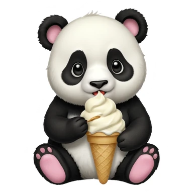 panda eating desert sticker