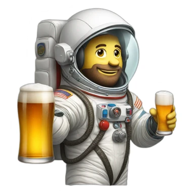 cosmonaut with beer sticker