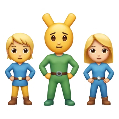 Three characters: an X character, a number 1 character, and another X character standing together sticker