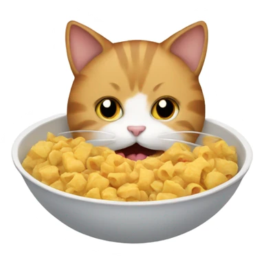 Cat eating food sticker