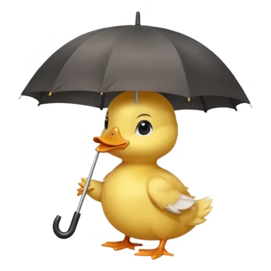 baby Duck holding white umbrella sticker