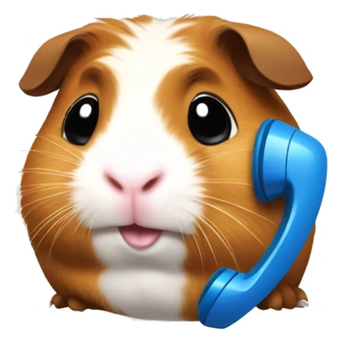 A guinea pig on the telephone  sticker