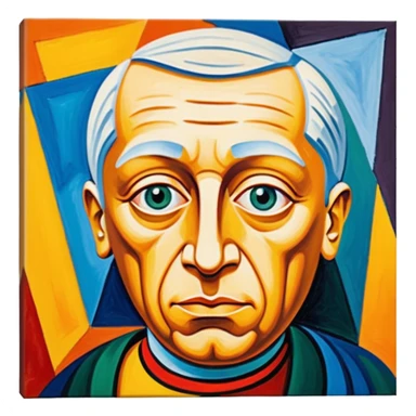 pablo picasso painting on canvas sticker