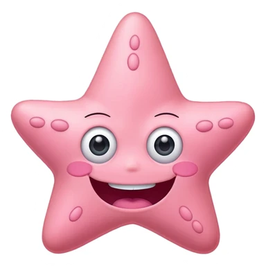 Patrick Star face from SpongeBob, wide eyes, big smile sticker