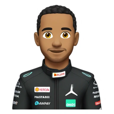 Lewis Hamilton in black race suit sticker