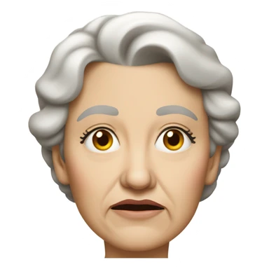 Older white woman with sour expression sticker