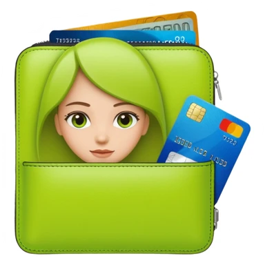 Girl’s lime green Wallet with Drivers License and Credit Card inside sticker