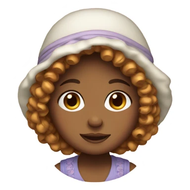 Curly girl with bonnet sticker