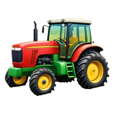 An icon showing close-up tractor in a colorful rural landscape, inspired by Farming Simulator 22. The design features vibrant fields, barns, and crops under a bright sky, with tractors working the land. The peaceful and immersive farming environment is highlighted with a transparent background sticker