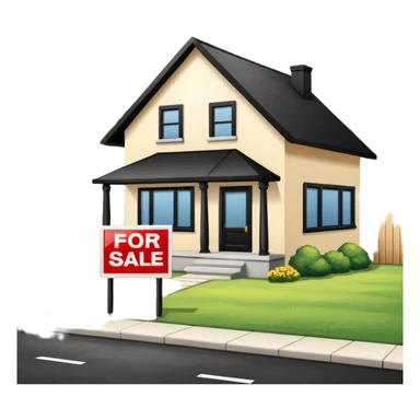 pic of house with for sale sign in yard, next to a bank sticker