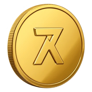 coin placed on its side at a 45-degree angle sticker