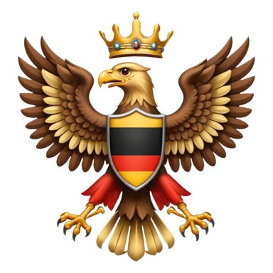Make a German coloured 1940s inspired doubled headed eagle emoji  sticker