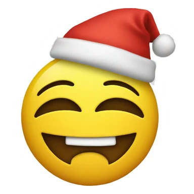 Yellow Smiley face with Christmas hat  sticker