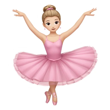 A graceful ballerina in a pink tutu, spinning lightly with arms curved elegantly.
 sticker