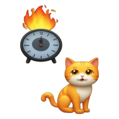 five minute timer and fire cat sticker