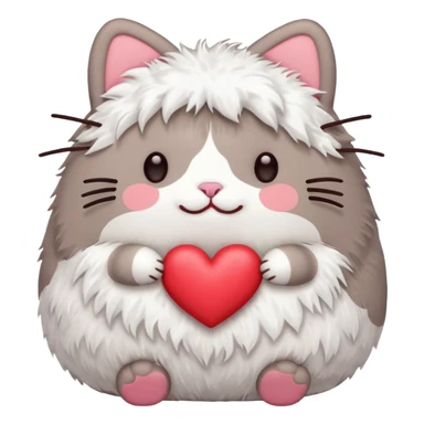 red heart pusheen  sticker