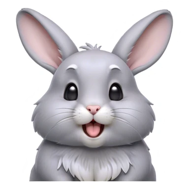 Cinematic Cute Yawning Grey Rabbit Portrait Emoji, Head tilted slightly with a dramatic, wide-open yawn, showcasing a smooth grey fur with a refined finish, floppy ears slightly drooping, round grey eyes barely open in drowsy contentment, Simplified yet irresistibly adorable features, highly detailed, glowing with a soft, cozy glow, high shine, relaxed yet expressive, stylized with a touch of whimsy, bright and endearing, soft glowing outline, capturing the essence of a sleepy yet affectionate bunny, so drowsy it feels like it could stretch out of the screen and curl up for a nap! sticker