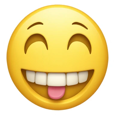 Smiling emoji with yellow bone in its mouth  sticker