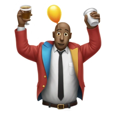 Mr. Balloon hands from drinking out of cups sticker