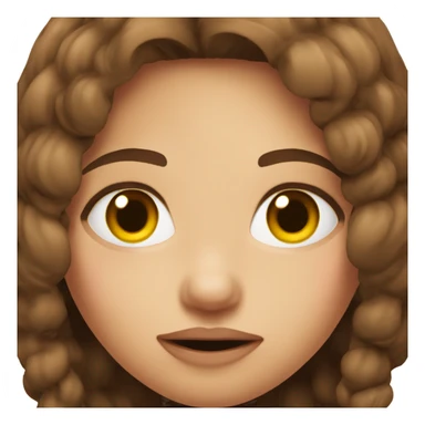 Nasty girl face with brown hair sticker