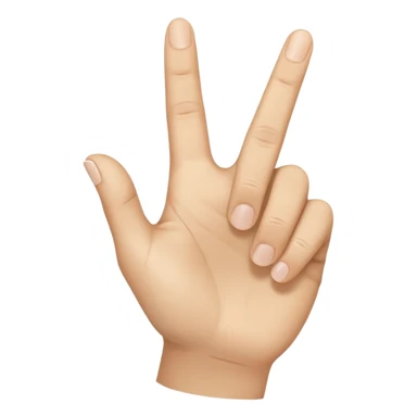 A realistic close-up photo of a right hand entering the frame from the bottom right corner, back of the hand facing the camera, pointing diagonally upwards to the left with only the thumb and index finger extended in a finger gun or L-shape gesture, other fingers closed and tucked in. sticker