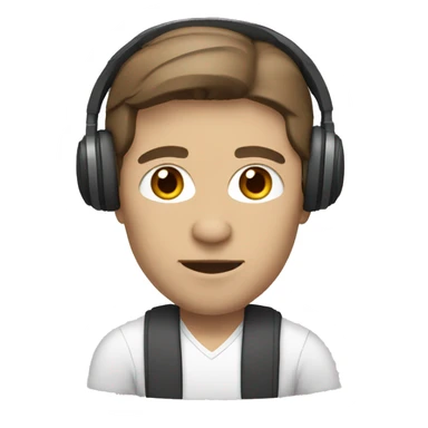 football coach with headset white skin brown hair no glasses sticker