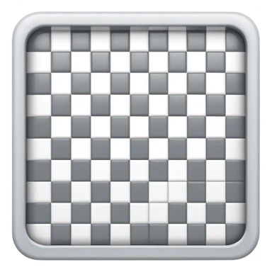 Light gray and white square with a checkered pattern 8x8 3d icon without boarder sticker